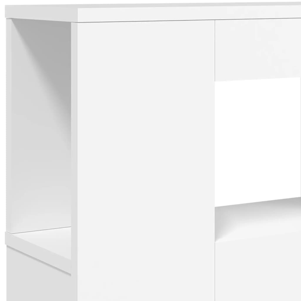 vidaXL Hoofdeinde met LED 120x18,5x103,5 cm bewerkt hout wit