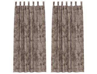vidaXL Gordijn met gordijnen 2 pcs Cappuccino 245 x 140 cm Fluweel
