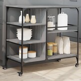 vidaXL Keukentrolley 100x45x89,5 cm Grijs Sonoma Eiken (63% Korting)