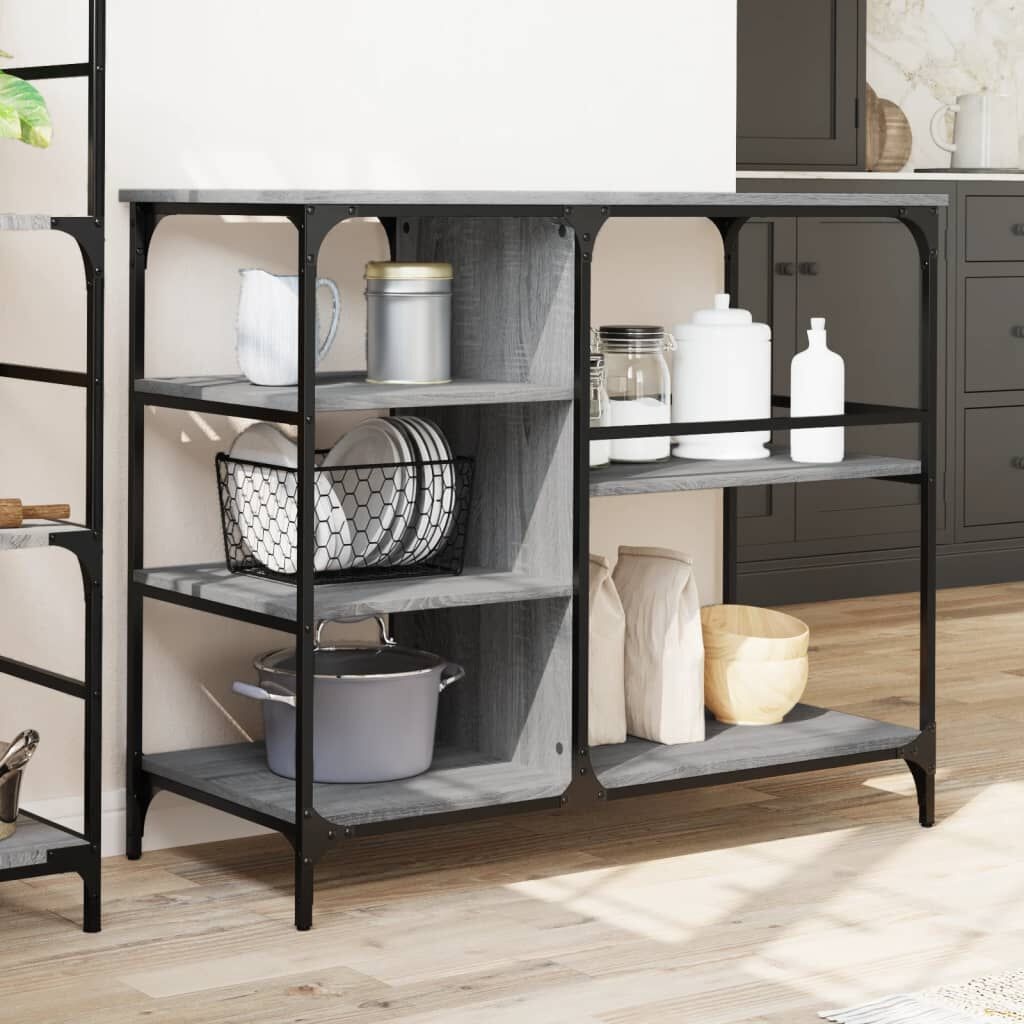 vidaXL Keukentrolley 100x45x89,5 cm Grijs Sonoma Eiken (63% Korting)