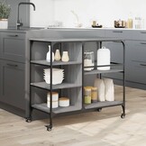vidaXL Keukentrolley 100x45x89,5 cm Grijs Sonoma Eiken (63% Korting)
