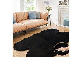 Organisch Vloerkleed 120x180cm Zwart - 83% Korting!