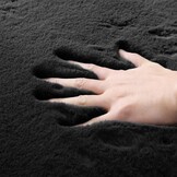 ORINOVA Luxe Pluche Vloerkleed in Konijnenbontlook Zwart 120x180cm