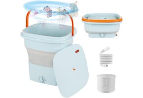 Mini Opvouwbare Wasmachine met Sterilisatie - Blauw - 56% Korting