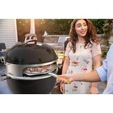 Onlyfire BRK-6023 RVS PizzaRing Set van kogelbarbecue pizzaset met pizzaschep, pizzasteen en thermometer voor Weber 57 cm Kugelgrills houtskoolgrill