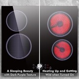 NOXTON Keramische kookplaten 4 platen 60cm，Inbouw, Zwarte glazen kookplaat, Aanraakbediening, Kinderslot, Oververhittingsindicator, Timer van 1-90 minuten