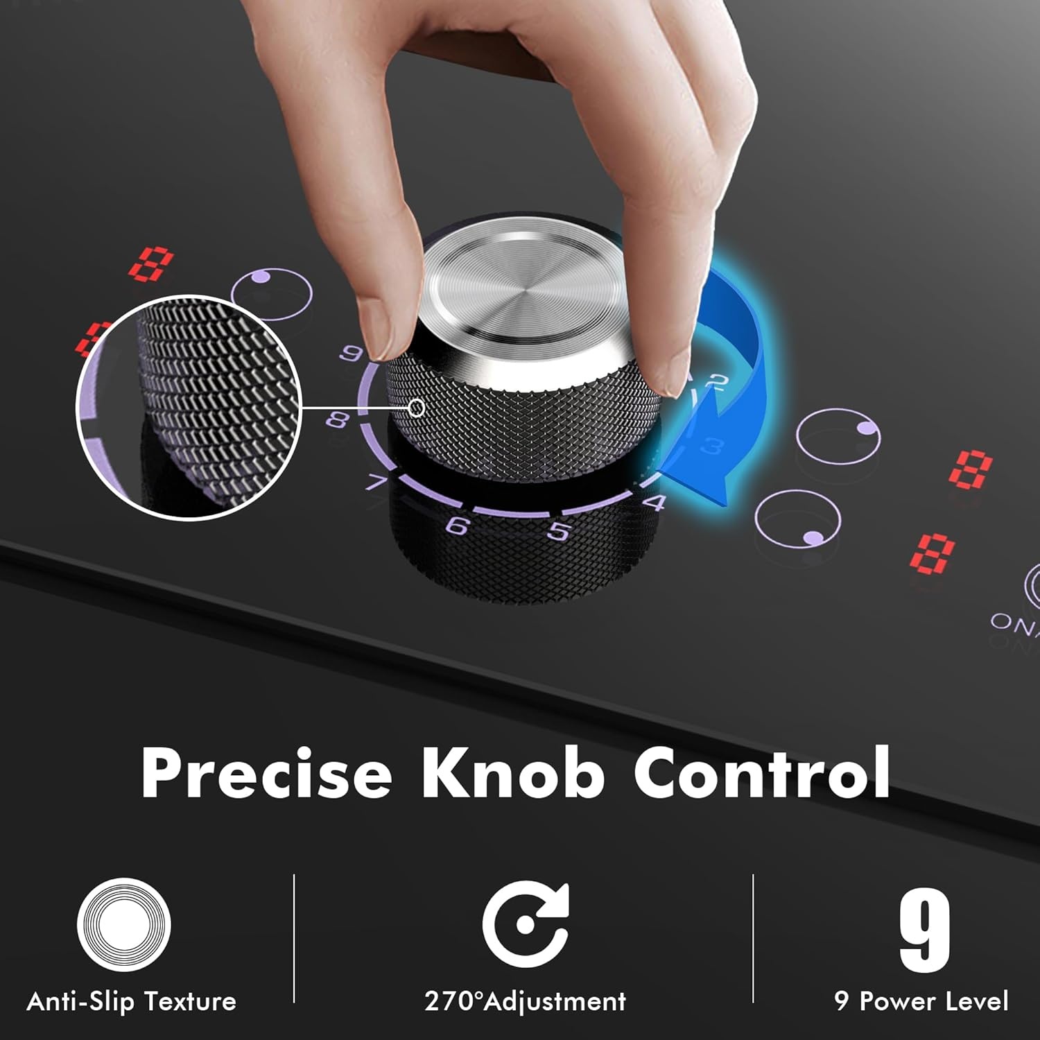 NOXTON Keramische kookplaten 4 platen 60cm，Inbouw, Zwarte glazen kookplaat, Aanraakbediening, Kinderslot, Oververhittingsindicator, Timer van 1-90 minuten