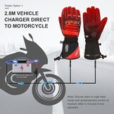 Verwarmde motorhandschoenen, 7.4V 2200MAH Elektrische Oplaadbare Batterij Waterdichte Rijhandschoenen Mannen Vrouwen voor Winter Fietsen Fietsen Ski Sneeuw Geïsoleerde Handwarmer Moto Handschoenen