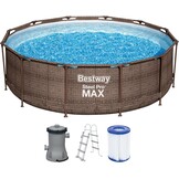 Bestway Steel Pro Max Frame Pool Complete set Deluxe, rond, rotan-look, 366 x 100 cm