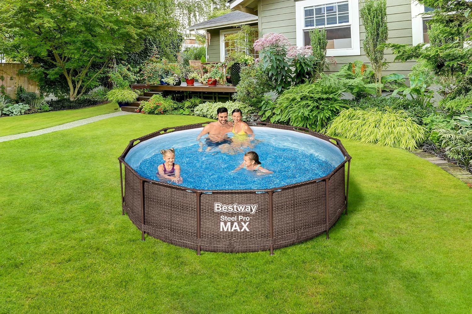 Bestway Steel Pro Max Frame Pool Complete set Deluxe, rond, rotan-look, 366 x 100 cm