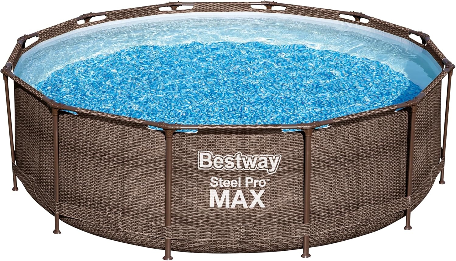 Bestway Steel Pro Max Frame Pool Complete set Deluxe, rond, rotan-look, 366 x 100 cm