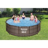 Bestway Steel Pro Max Frame Pool Complete set Deluxe, rond, rotan-look, 366 x 100 cm