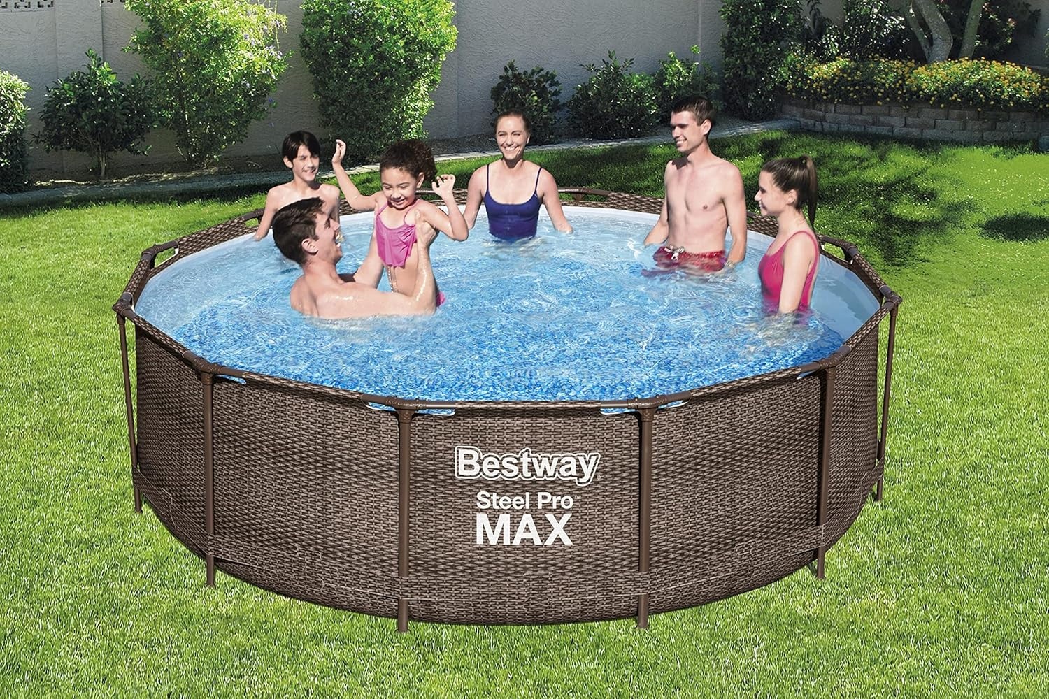 Bestway Steel Pro Max Frame Pool Complete set Deluxe, rond, rotan-look, 366 x 100 cm