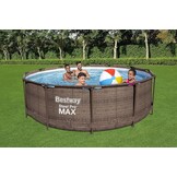 Bestway Steel Pro Max Frame Pool Complete set Deluxe, rond, rotan-look, 366 x 100 cm