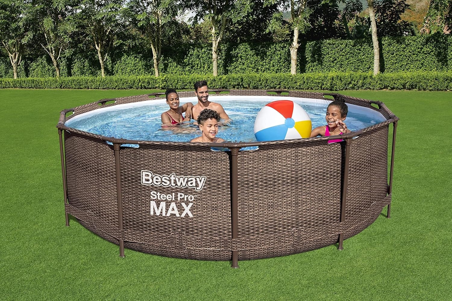 Bestway Steel Pro Max Frame Pool Complete set Deluxe, rond, rotan-look, 366 x 100 cm