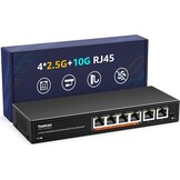6-Poorts 10Gbps Niet-beheerde Netwerkswitch met 4x 2.5Gbps en 2x 10Gbps RJ45 Poorten