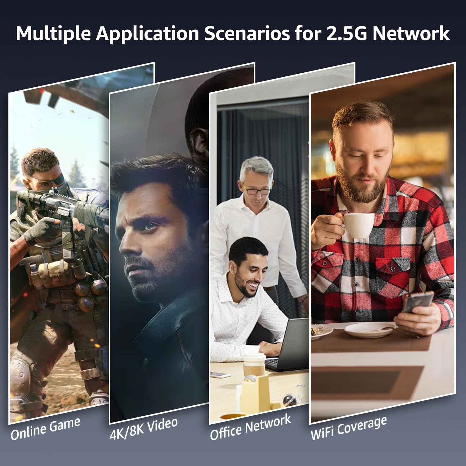 6-Poorts 10Gbps Niet-beheerde Netwerkswitch met 4x 2.5Gbps en 2x 10Gbps RJ45 Poorten