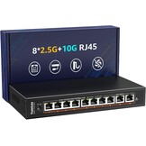 6-Poorts 10Gbps Niet-beheerde Netwerkswitch met 4x 2.5Gbps en 2x 10Gbps RJ45 Poorten