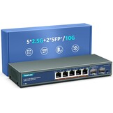 6-Poorts 10Gbps Niet-beheerde Netwerkswitch met 4x 2.5Gbps en 2x 10Gbps RJ45 Poorten