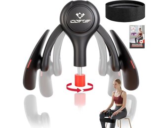 Dijbeentrainer, 15-70 lbs bekkenbodemtrainer voor vrouwen, multifunctionele zittrainer, billentrainer met weerstandsbanden, beenpers voor thuis, bekkenbodem, trainingsapparaat voor vormen, yoga