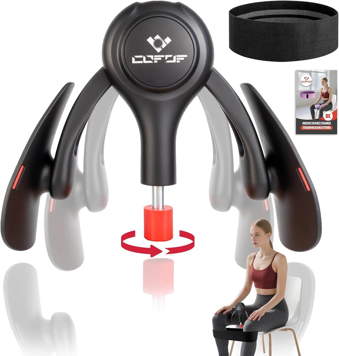 Dijbeentrainer, 15-70 lbs bekkenbodemtrainer voor vrouwen, multifunctionele zittrainer, billentrainer met weerstandsbanden, beenpers voor thuis, bekkenbodem, trainingsapparaat voor vormen, yoga