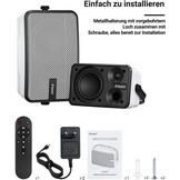 Inwa Bluetooth-Outdoorluidspreker, Draadloos Geluidssysteem voor Binnen en Buiten, IPX5-Waterdicht, 400W (2 Stuks, 2025 Nieuwe Bluetooth-Naam "Sync Speaker", RMS 40W)