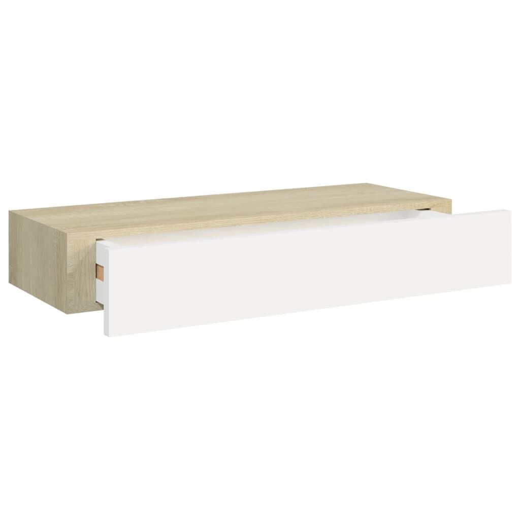 vidaXL Zwevende Wandschappen (2 st) met Lade - 60cm - 64% Korting!