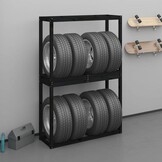 vidaXL Bandenrek Grenenhout Zwart - 120x40x180 cm (61% Korting!)
