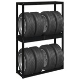 vidaXL Bandenrek Grenenhout Zwart - 120x40x180 cm (61% Korting!)