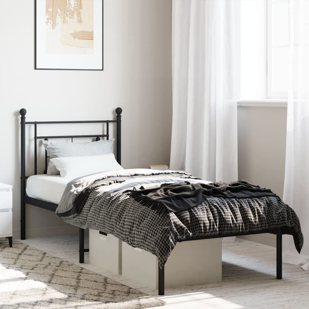 VidaXL Bedframe Metaal Zwart 80x200 cm met Korting