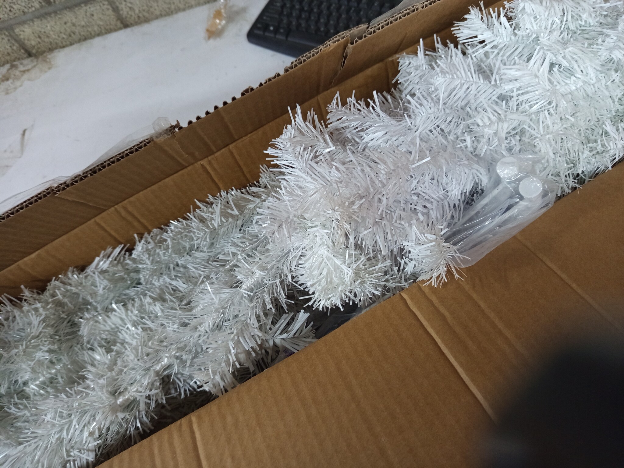 vidaXL Witte Kunstkerstboom 210 cm - 62% Korting
