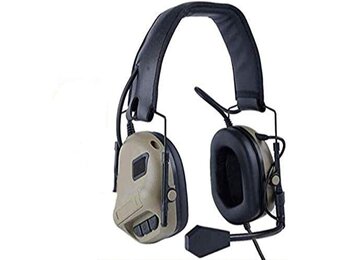 ATAIRSOFT Tactische Communicatie Headset met Microfoon - Waterproof - TAN