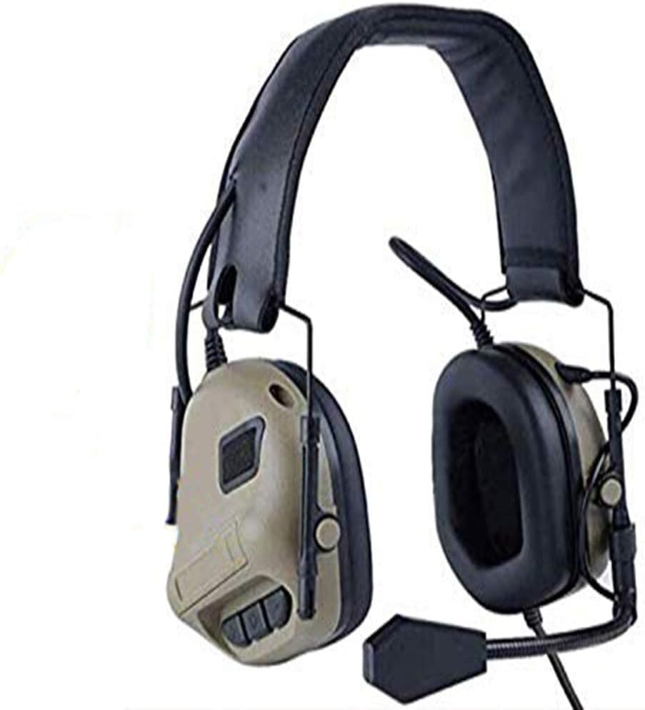 ATAIRSOFT Tactische Communicatie Headset met Microfoon - Waterproof - TAN