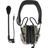 ATAIRSOFT Tactische Communicatie Headset met Microfoon - Waterproof - TAN