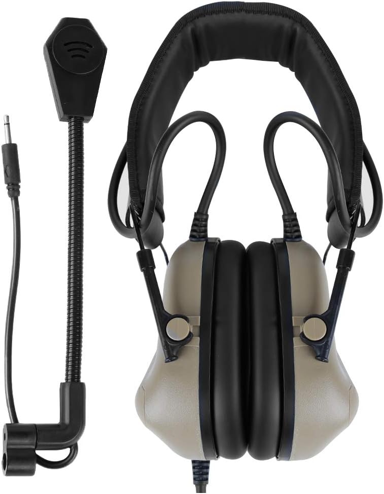 ATAIRSOFT Tactische Communicatie Headset met Microfoon - Waterproof - TAN