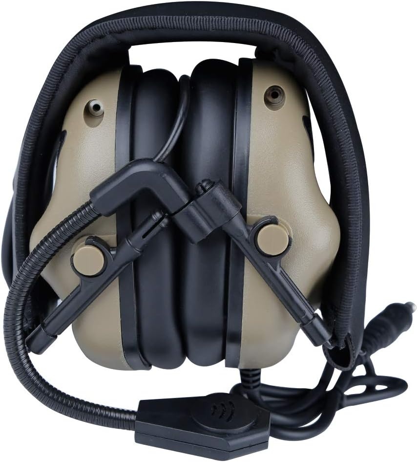 ATAIRSOFT Tactische Communicatie Headset met Microfoon - Waterproof - TAN