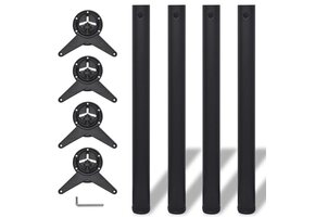 Verstelbare Tafelpoten Zwart (710mm) - 4 stuks - 45% Korting