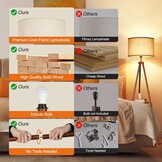 Dimbare Houten Tripod Vloerlamp met Plank & Afstandsbediening - 53% Korting!