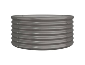vidaXL Plantenbak Grijs - Gepoedercoat Staal (80x36cm) - 33% Korting