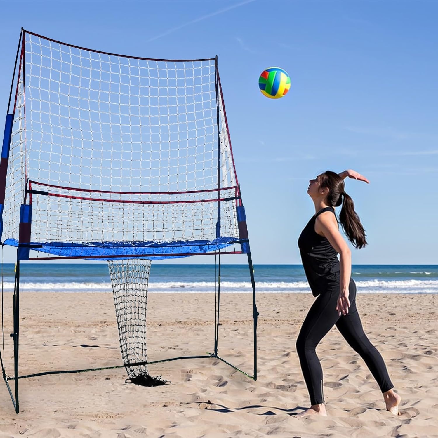 Verstelbaar Volleybal Trainingsnet Blauw - 34% Korting!