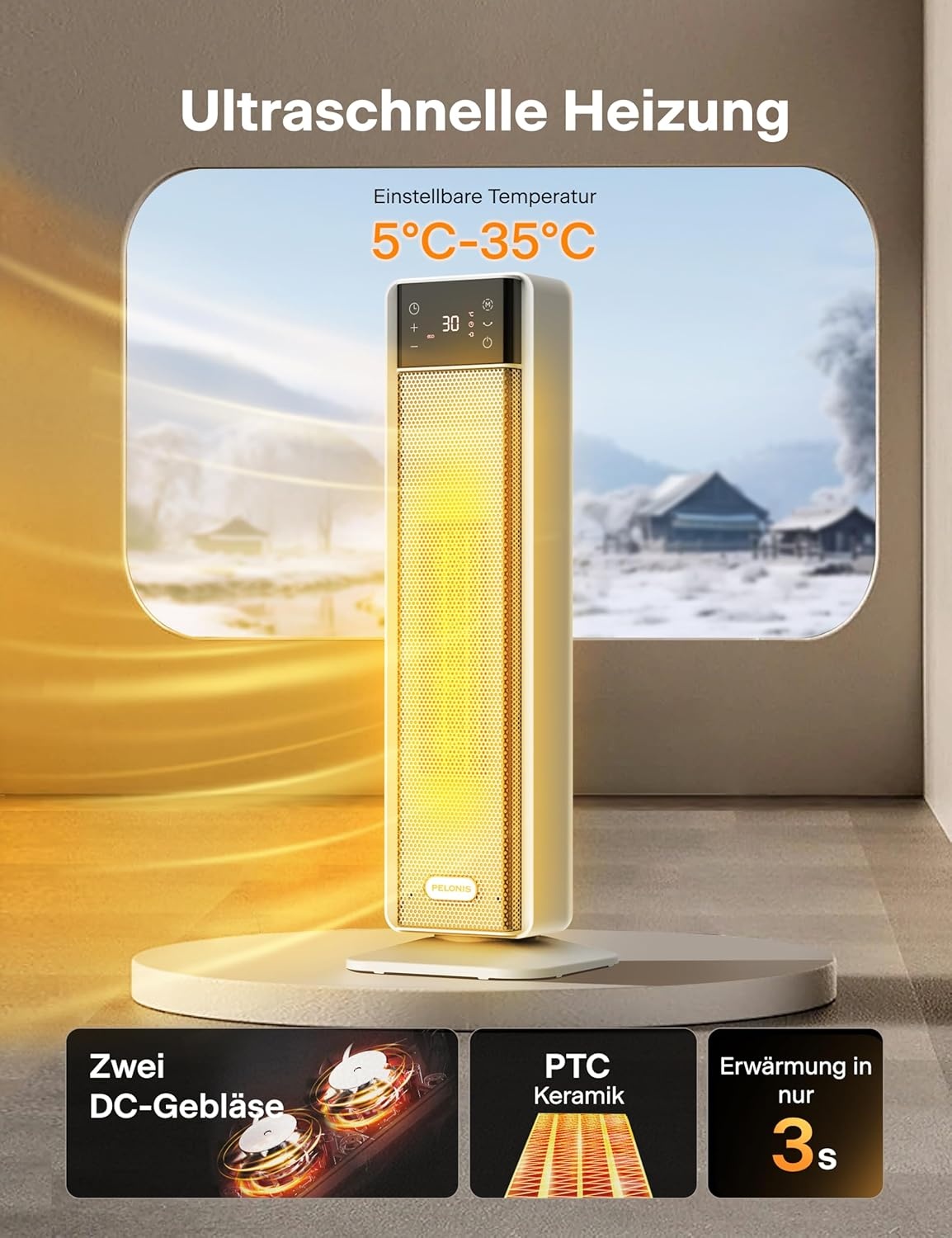 Keramische Ventilatorkachel 2000W met Afstandbediening & Thermostaat - 59% Korting!