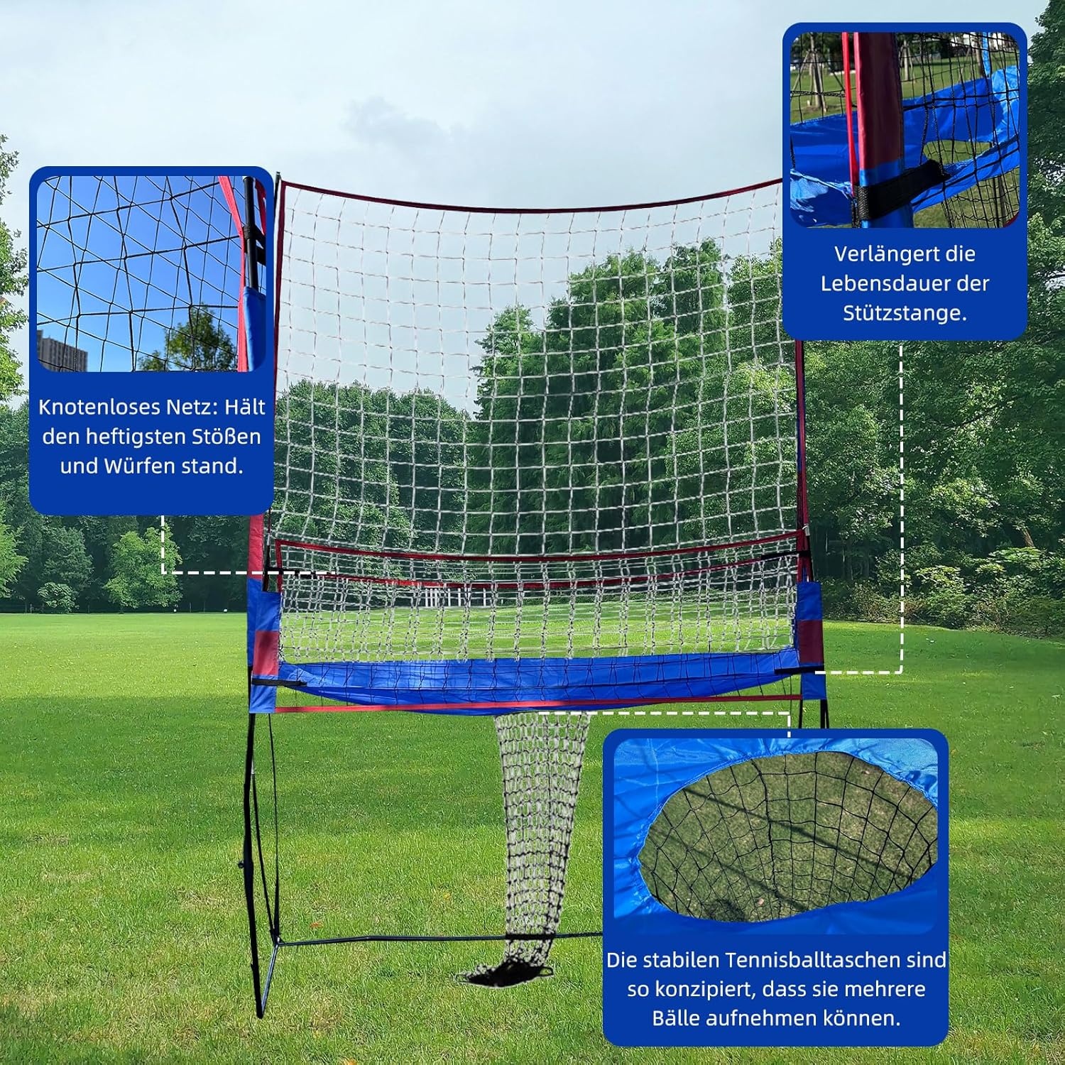 Volleybal Trainingsnet 51% Korting | Blauw, Hoogte Verstelbaar