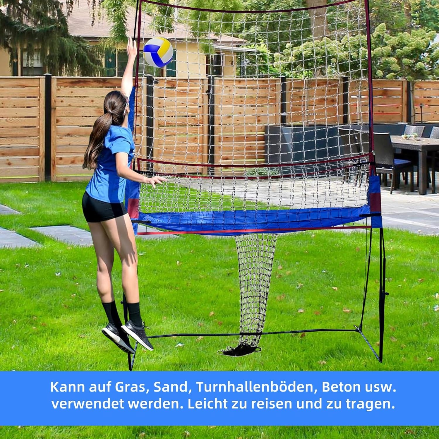 Volleybal Trainingsnet 51% Korting | Blauw, Hoogte Verstelbaar