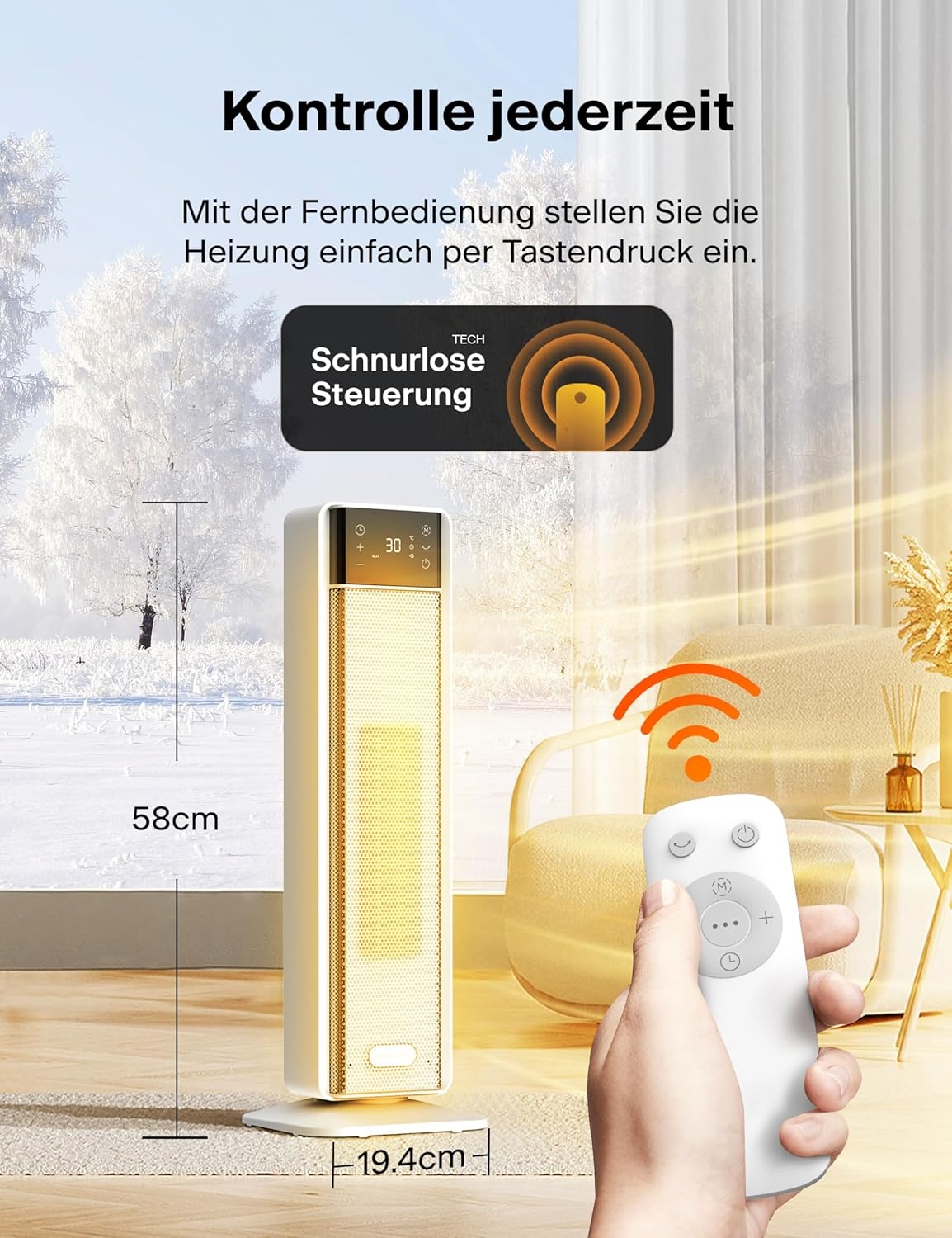 Keramische Kachel 2000W met Afstandsbediening - 34% Korting!