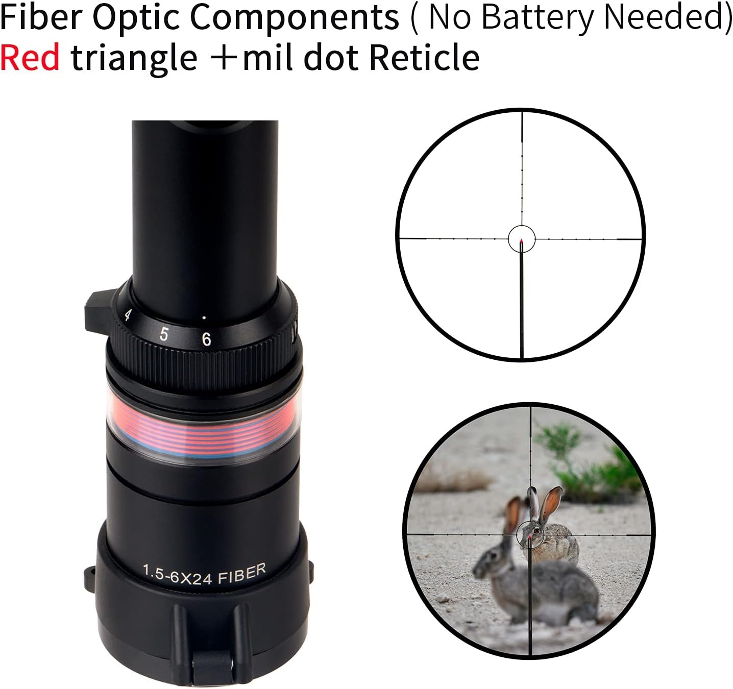 Richtkijker 1.5-6x24mm 35% Korting - Rood Driehoek Kruis
