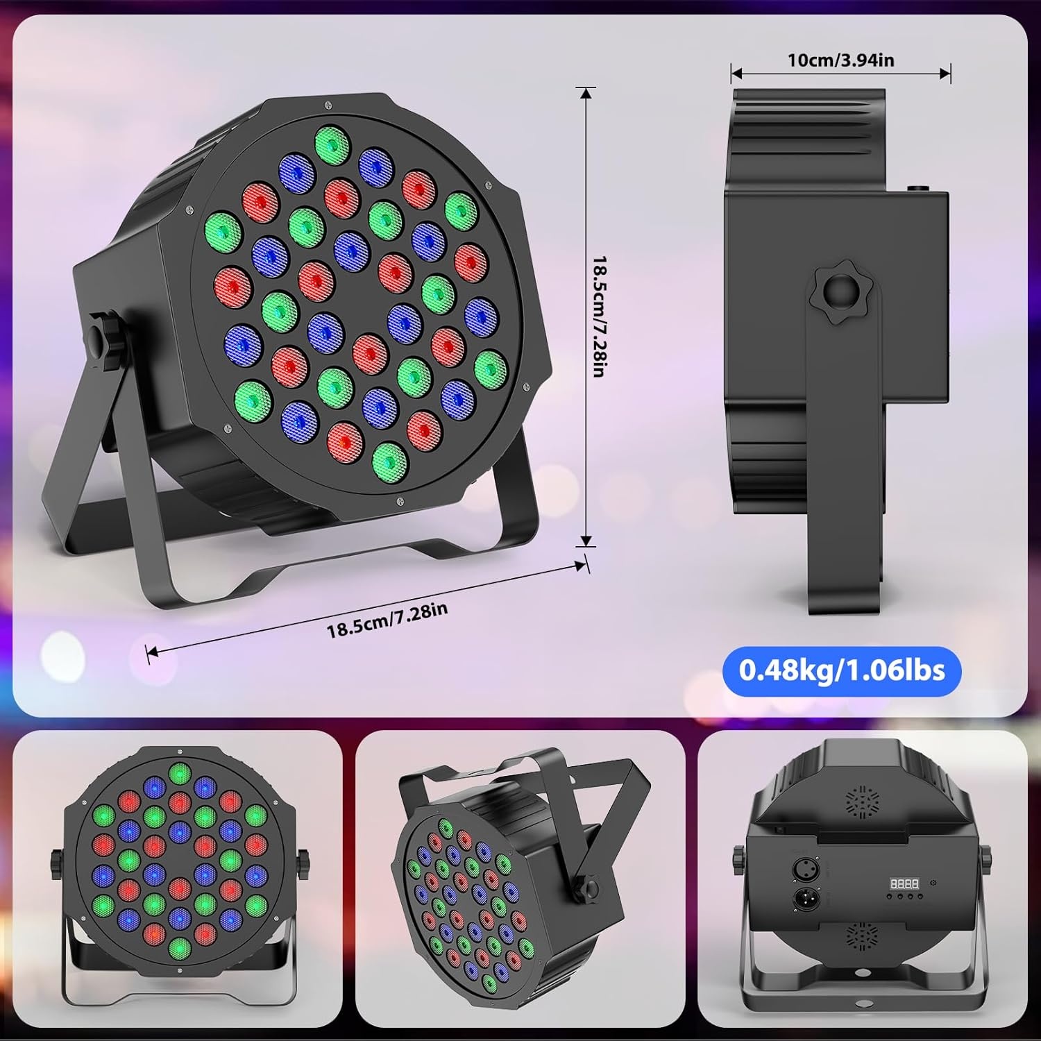 LED Par Spots 4 Stuks (36 LED RGB) met Korting