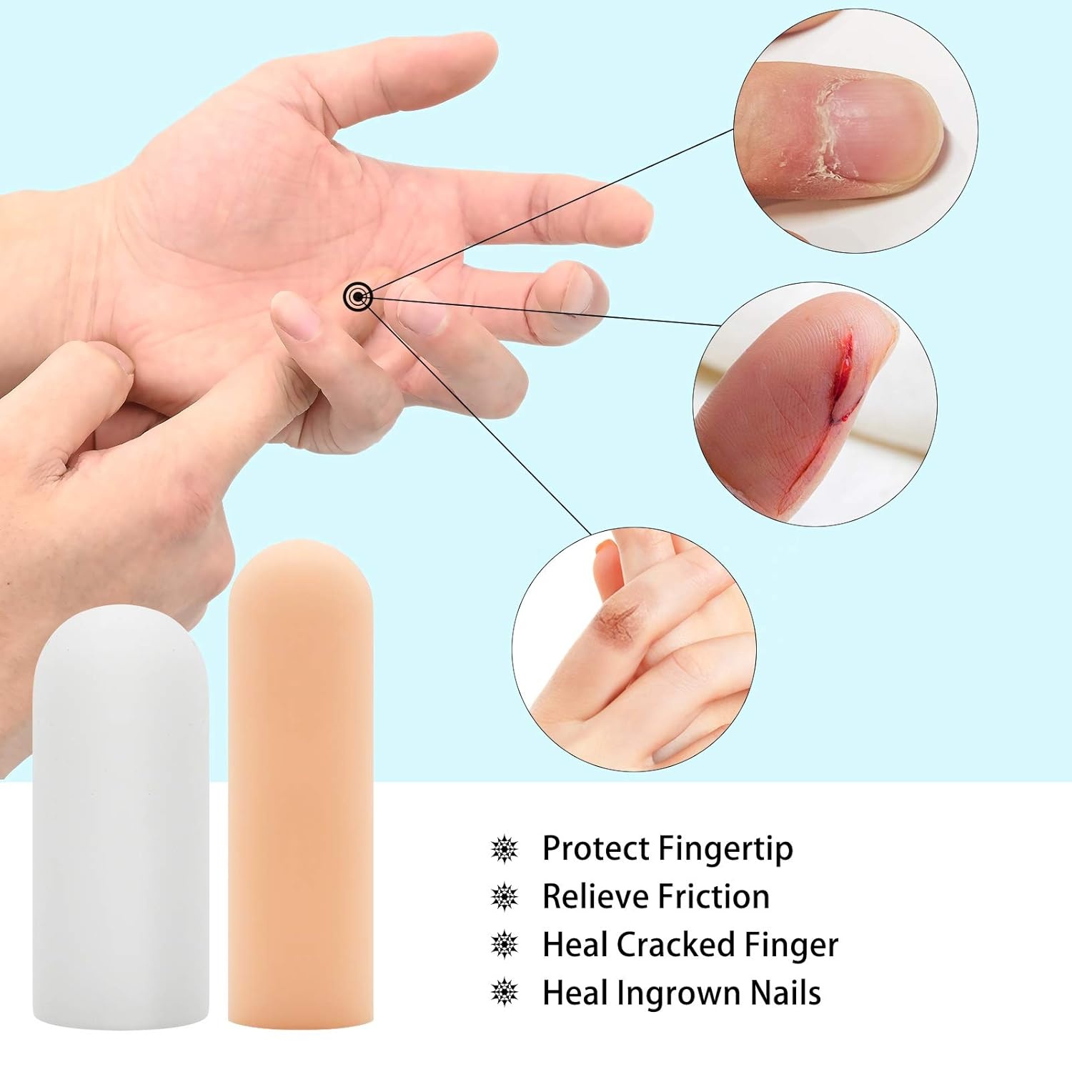 12x Vingerbeschermers Gel - Artritis, Handeczeem, Sport - 29% Korting