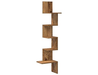 vidaXL Hoekwandschap 32x32x127,5 cm - Oud Hout - 29% Korting