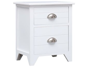 vidaXL Nachtkastje Wit Paulowniahout | 42% Korting!