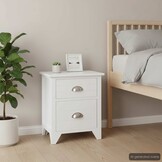 vidaXL Nachtkastje Wit Paulowniahout | 42% Korting!